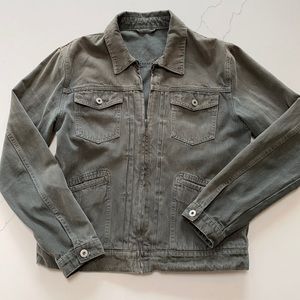 Topman Olive Green Denim Jacket